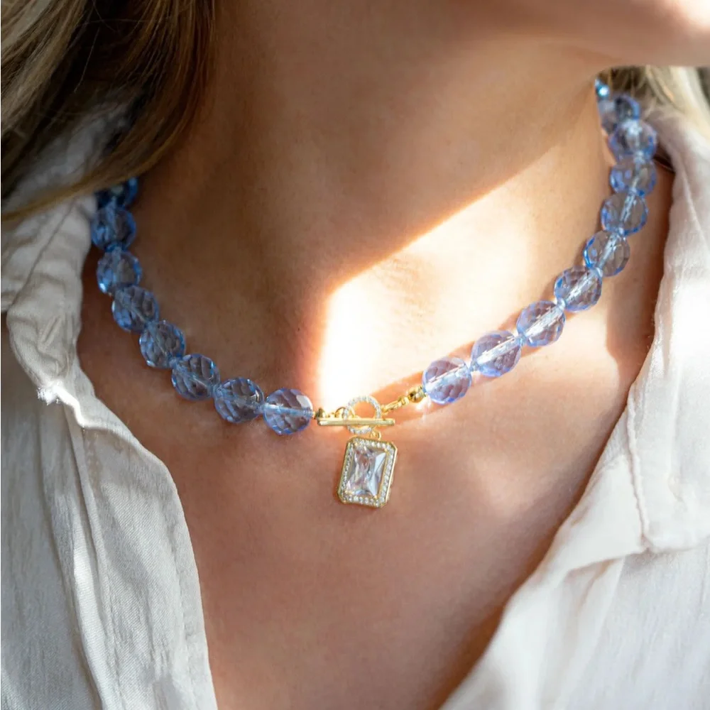 Saule- Leni Necklace in Sky Blue - Picture 2 of 2